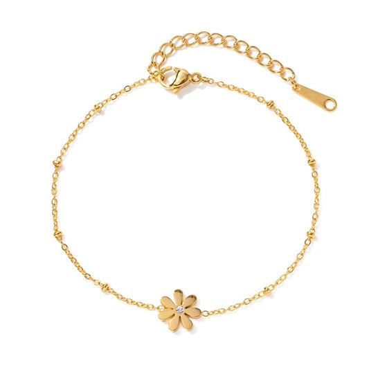 18k Gold Plated Daisy Bracelet