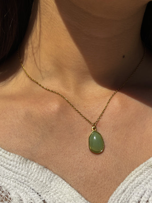 Limited Edition - 18k Gold Plated Hetian Jade Necklace