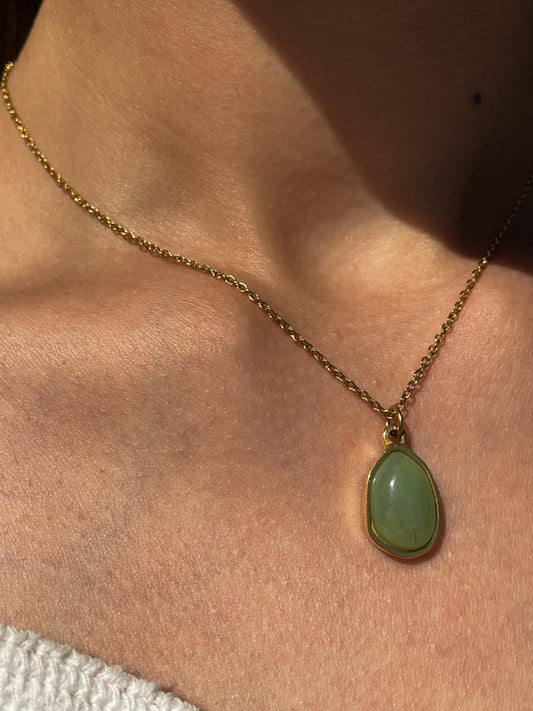 Limited Edition - 18k Gold Plated Hetian Jade Necklace